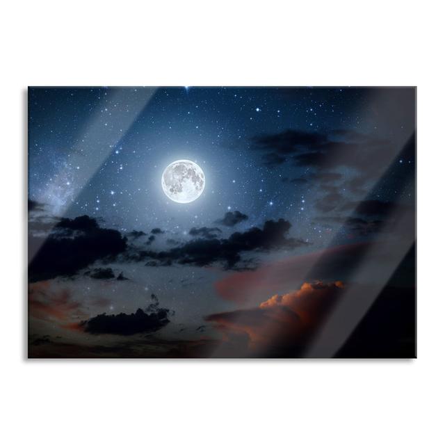 Luminous Moon in the Night Sky - Unframed Photograph on Glass Brayden Studio Size: 60cm H x 80cm W on Productcaster.