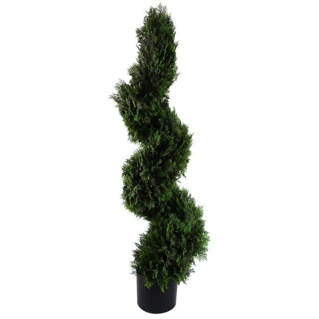 120Cm Artificial Cypress Topiary in Planter Leaf on Productcaster.