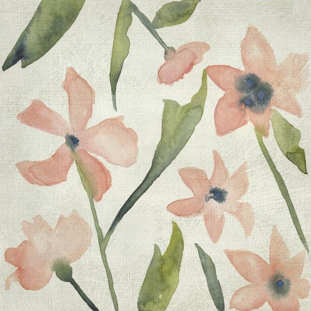 Blush Pink Blooms IV by Chariklia Zarris - Wrapped Canvas Painting Rosalind Wheeler Size: 76cm H x 76cm W on Productcaster.