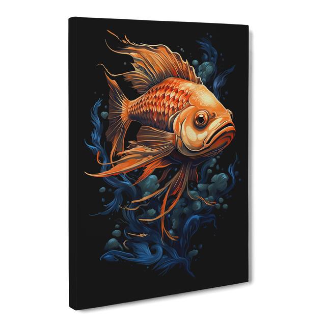 Fish Tachisme Art - Print 17 Stories Size: 76cm H x 50cm W x 3cm D on Productcaster.