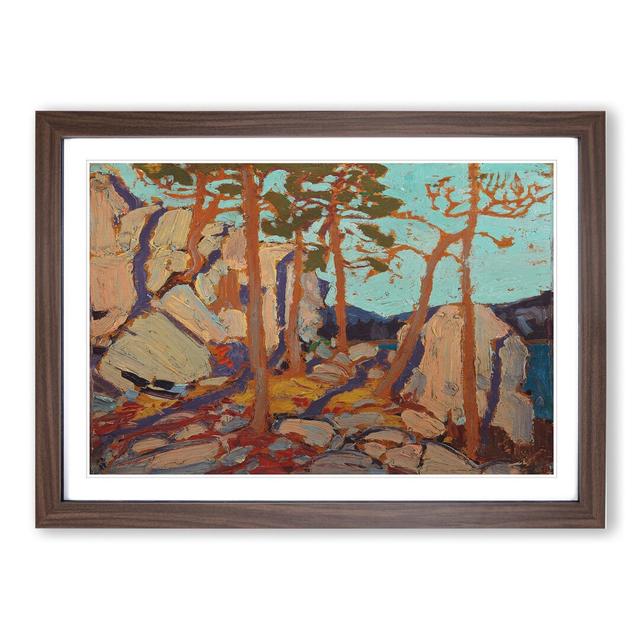 Pine Cleft Rocks by Tom Thomson - Picture Frame Painting East Urban Home Frame Option: Walnut Framed, Size: 27cm H x 36cm W x 2cm D on Productcaster.