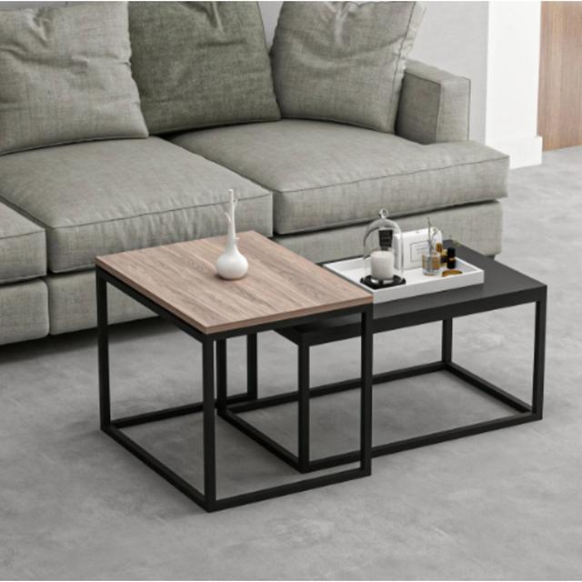 Leka Modern Coffee Table With Metal Legs - Kaman/black Rosalind Wheeler on Productcaster.