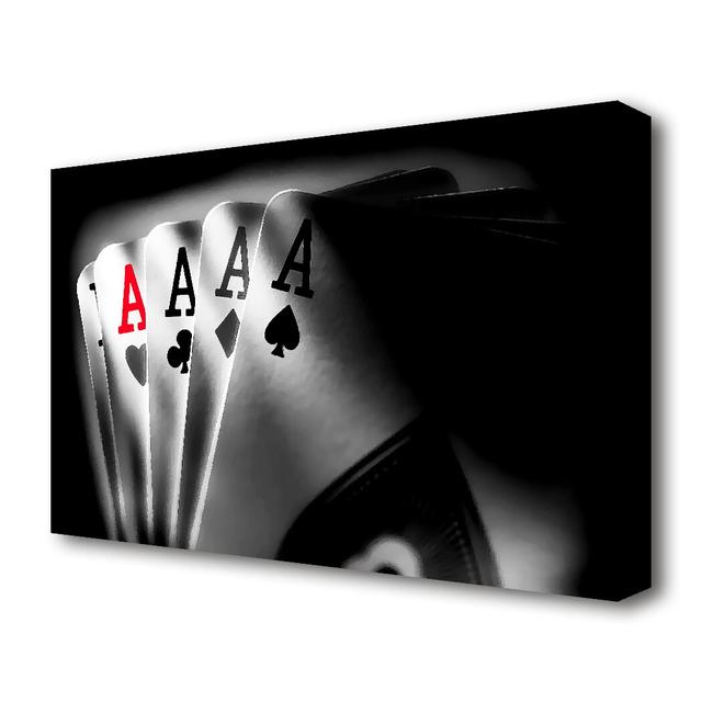 Poker Aces - Wrapped Canvas Graphic Art Print East Urban Home Size: 35.6cm H x 50.8cm W on Productcaster.