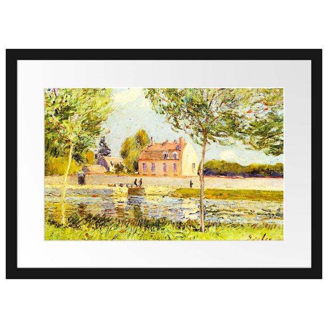 Gerahmter Kunstdruck Houses on the Banks of the Loing von Alfred Sisley Rosalind Wheeler Maße: 40 cm H x 55 cm B x 2,5 cm T on Productcaster.