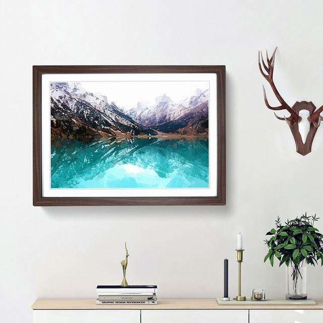 The Almaty Lake in Kazakhstan in Abstract - Picture Frame Graphic Art Print East Urban Home Size: 36cm H x 48cm W x 2cm D, Frame Option: Walnut Framed on Productcaster.