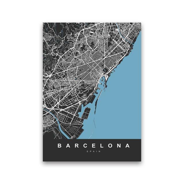 Barcelona - Wrapped Graphic Art Print on Paper Borough Wharf Format: Wrapped Canvas, Size: 59cm H x 42cm W x 1cm D on Productcaster.