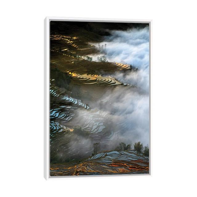 Colourful Rice Terraces by Hua Zhu - Floater Frame Photograph on Canvas Union Rustic Format: Black Floater Framed, Size: 101.6cm H x 66.04cm W x 3.81 on Productcaster.