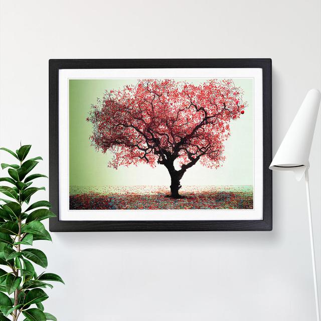 XH1022-9193X Tremendous Apple Tree - Single Picture Frame Painting Marlow Home Co. Size: 46cm H x 64cm W x 2cm D, Frame Colour: Black on Productcaster.