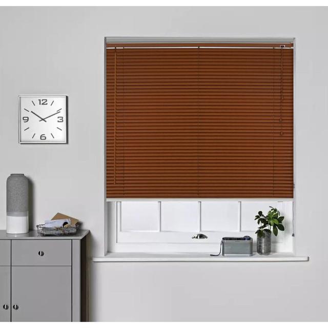 PVC Wood Effect Venetian Blind Symple Stuff Size: 213 cm L x 60 cm W, Finish: Walnut on Productcaster.