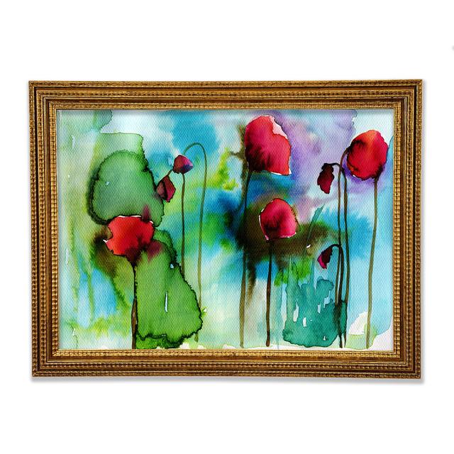 Watercolour Poppies - Single Picture Frame Art Prints Rosalind Wheeler Size: 84.1cm H x 118.9cm W x 3cm D on Productcaster.