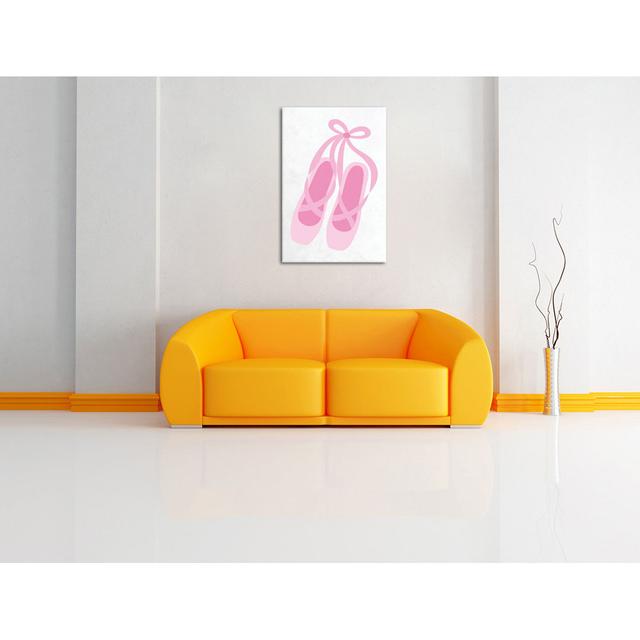 Leinwandbild Hübsche Ballerina Schuhe in Weiß/Rosa East Urban Home Größe: 120 cm H x 80 cm B on Productcaster.