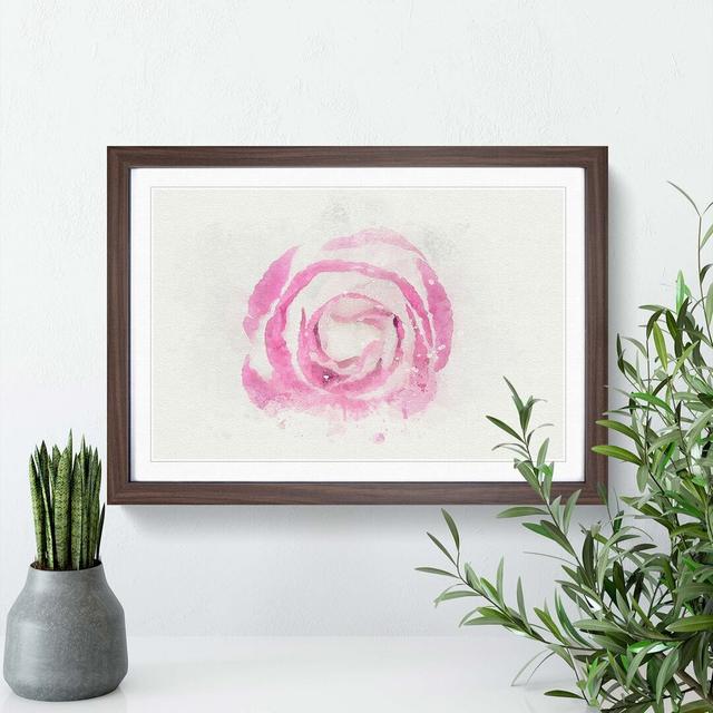 Pink Lisianthus Flower in Abstract - Picture Frame Painting Print East Urban Home Size: 35cm H x 50cm W x 2cm D, Frame Option: Walnut on Productcaster.