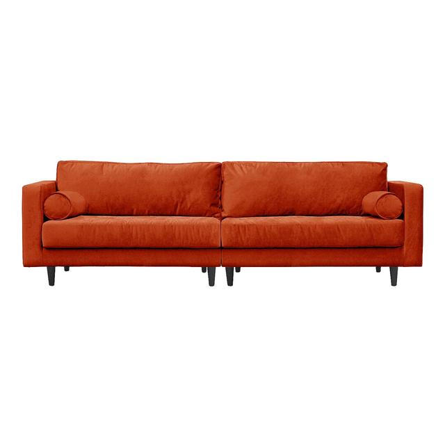 Boubacar 4 Seater Sofa Brayden Studio Leg Colour: Black, Upholstery Colour: Rust, Size: 92cm H x 270cm W x 93cm D on Productcaster.