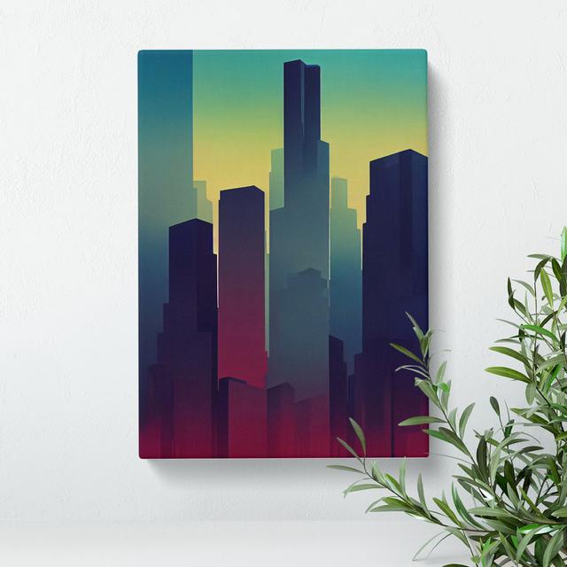 Serene City Skyline No.6 Abstract - Wrapped Canvas Graphic Art 17 Stories Size: 50cm H x 35cm W x 3cm D on Productcaster.