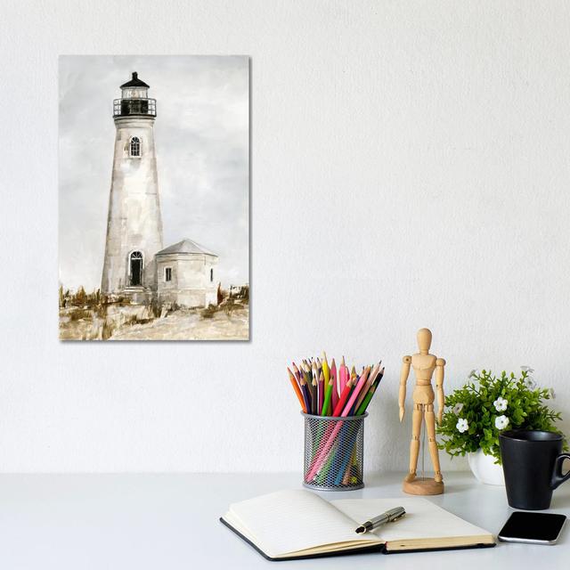 Rustic Lighthouse I by Ethan Harper - Wrapped Canvas Painting Breakwater Bay Size: 30.48cm H x 20.32cm W x 1.9cm D on Productcaster.