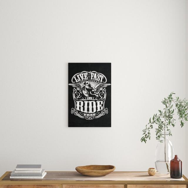 Leinwandbild „Live fast and ride free", Wandbild Pixxprint Größe: 60 cm H x 40 cm B on Productcaster.