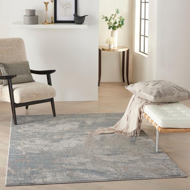 Abstract Machine Woven Grey/White Area Rug Longweave Rug Size: Rectangle 120 x 180cm on Productcaster.