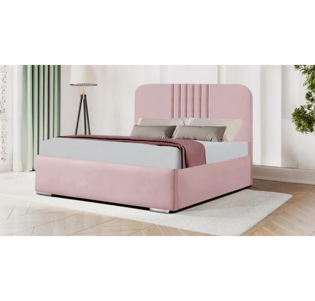 Baasit Upholstered Storage Bed Canora Grey Size: Super King (6'), Colour: Pink on Productcaster.