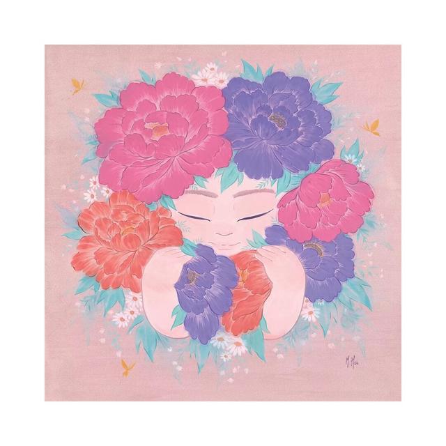 Flower Child by Martin Hsu - Graphic Art Print on Canvas Ebern Designs Size: 66.04cm H x 66.04cm W x 3.81cm D, Format: Wrapped Canvas on Productcaster.