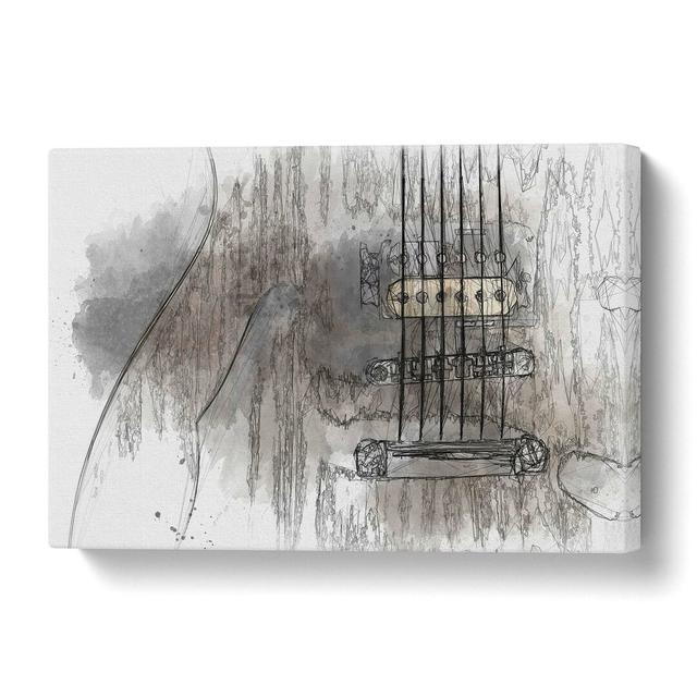 Strings Of The Electric Guitar In Abstract - Wrapped Canvas Print East Urban Home Size: 50 cm H x 76 cm W on Productcaster.