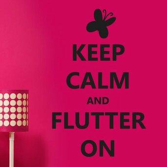 Keep Calm And Flutter On Wall Sticker East Urban Home Colour: Black, Size: Large on Productcaster.