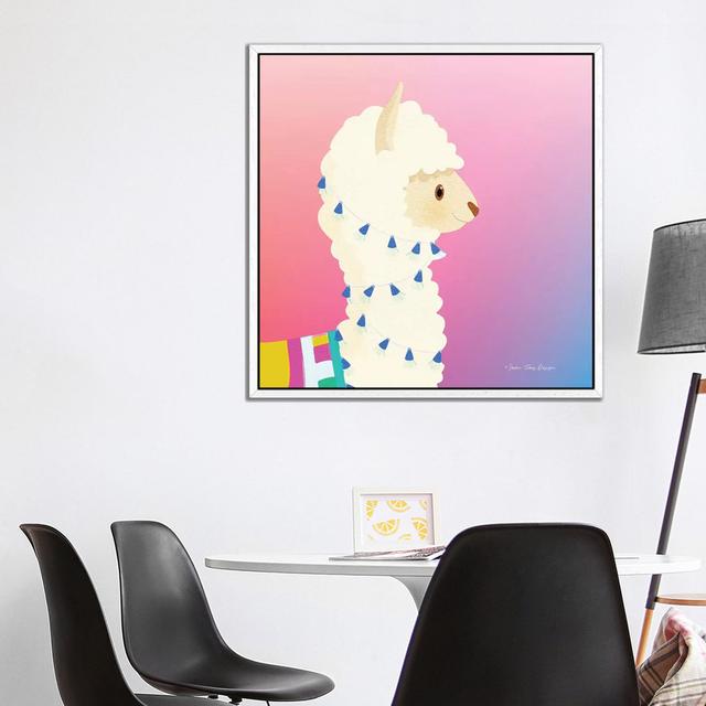 Llama by Seven Trees Design - Gallery-Wrapped Canvas Giclée on Canvas Isabelle & Max Format: White Framed, Size: 93.98cm H x 93.98cm W x 3.81cm D on Productcaster.