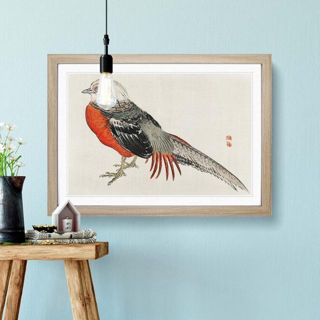 Japanese Pheasant by Kono Bairei - Picture Frame Painting Print East Urban Home Size: 62cm H x 87cm W x 2cm D, Format: Oak Framed on Productcaster.