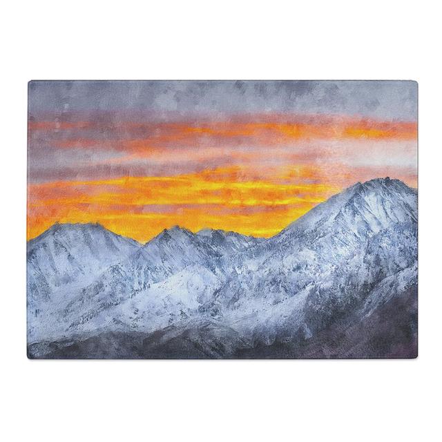 Tempered Glass Snowy Mountain Under the Sun Chopping Board East Urban Home Size: 28.5 cm x 39 cm on Productcaster.