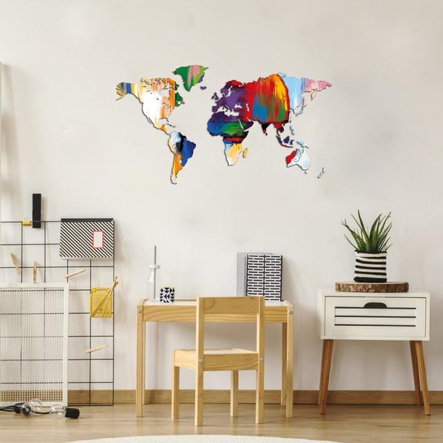 World Map Williston Forge Size: 130 x 72 cm, Colour: Abstract on Productcaster.