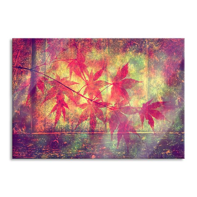 Branch with Pink Leaves - Unframed Graphic Art on Glass Brayden Studio Size: 60cm H x 80cm W x 0.4cm D on Productcaster.