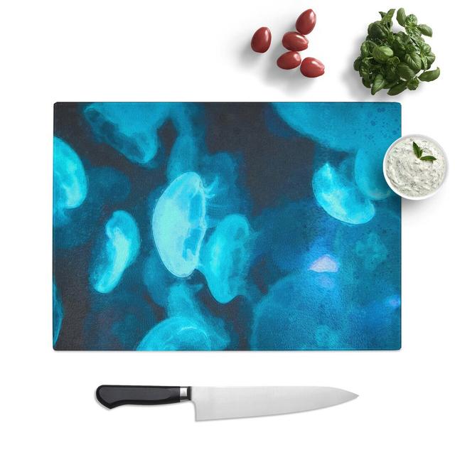 Tempered Glass Jellyfish Chopping Board East Urban Home Size: 28.5 cm W x 20 cm L on Productcaster.