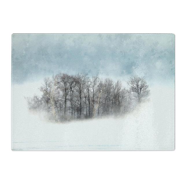 Tempered Glass an Island of Trees Painting Chopping Board East Urban Home Size: 28.5 cm x 39 cm on Productcaster.