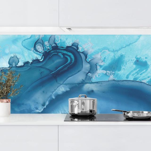 Wave Watercolor I 100 x 350cm PVC Tile in Blue Ivy Bronx on Productcaster.