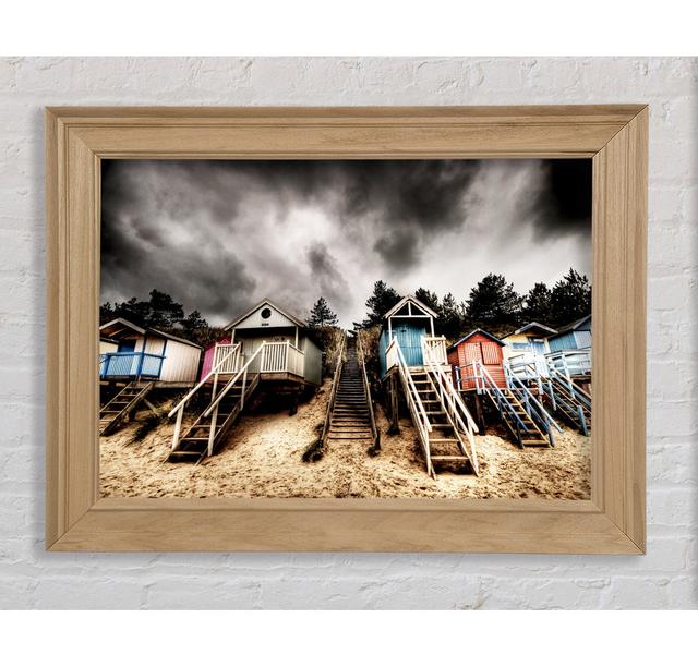 Beach Hut Storms - Picture Frame Art Prints Bright Star Size: 42cm H x 59.7cm W on Productcaster.