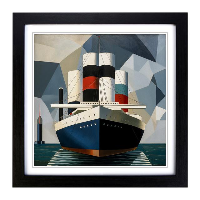 Ship On The Ocean Bauhaus - Single Picture Frame Print on Wood Breakwater Bay Frame Colour: Black on Productcaster.