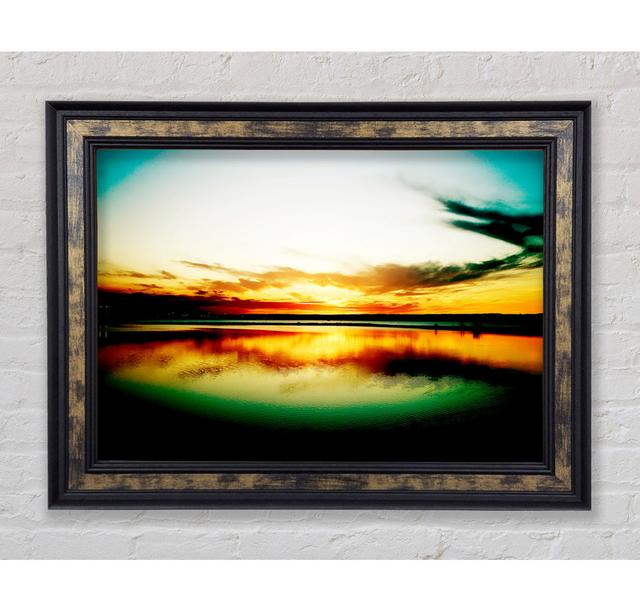 Green Ocean Sun Framed Print Bright Star Size: 84.1cm H x 142.2cm W on Productcaster.