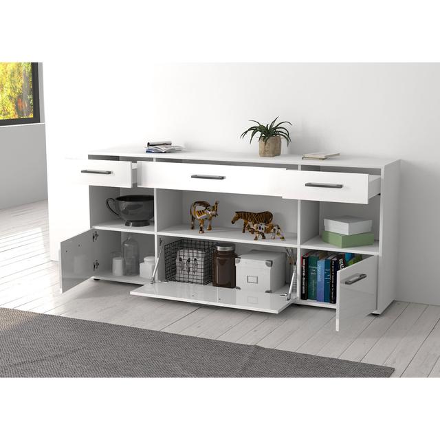 Lisveth 180cm Wide 3 Drawer Sideboard 17 Stories Colour: Orange/White on Productcaster.