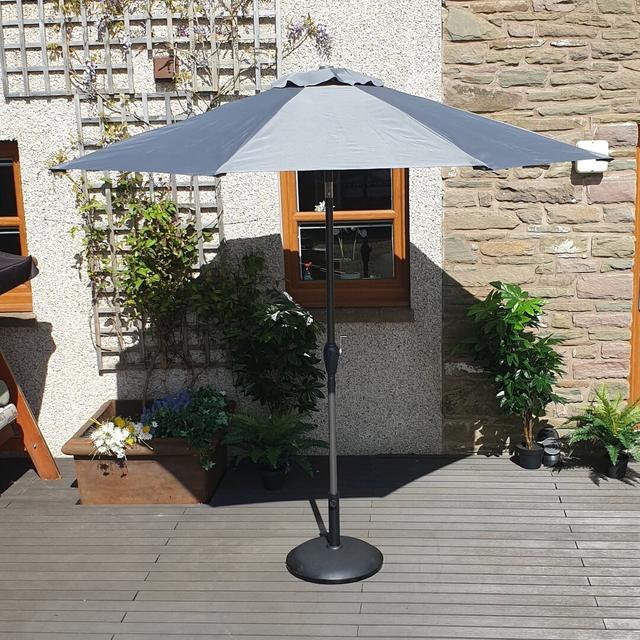 Rebeca 2.1m Traditional Parasol Freeport Park Canopy Colour: Anthracite on Productcaster.