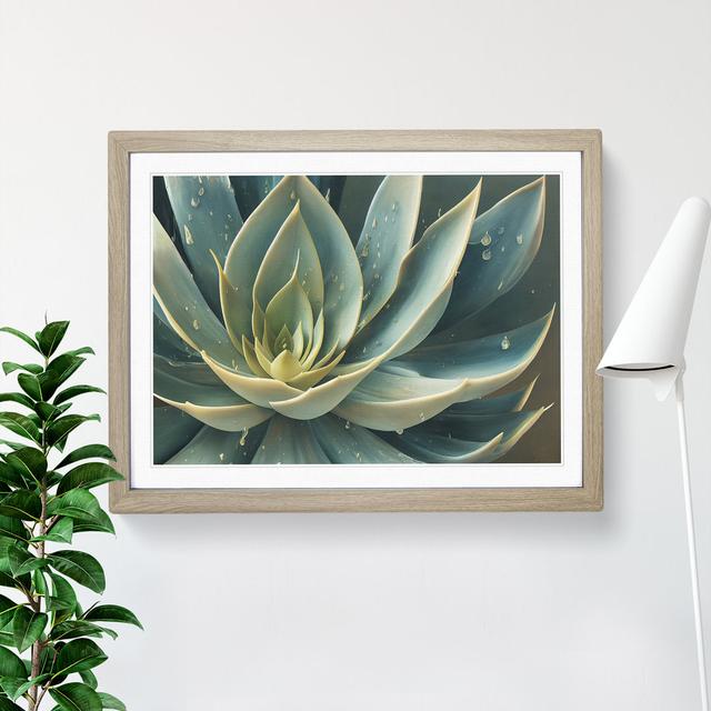 Tantalising Succulent Plant - Single Picture Frame Print World Menagerie Size: 25cm H x 34cm W x 2cm D, Frame Colour: Light Brown on Productcaster.