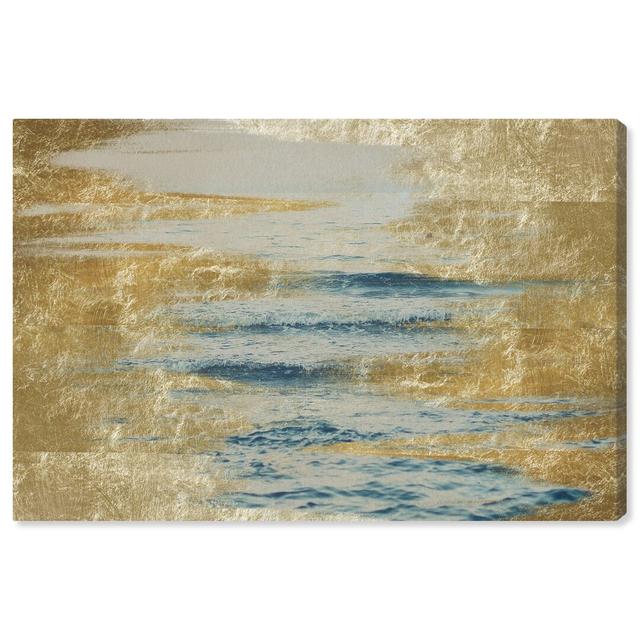 'Sea in Gold' Print on Wrapped Canvas Oliver Gal Size: 40.6cm H x 61cm W on Productcaster.