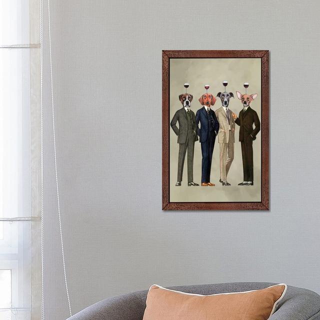 The Wine Club by Coco De Paris - Print on Canvas East Urban Home Size: 66.04cm H x 45.72cm W x 3.81cm D, Frame Option: Brown Framed on Productcaster.