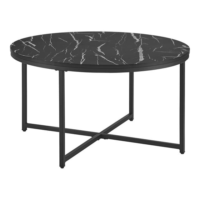 Amiir Cross Legs Coffee Table Canora Grey Colour (Table Base): Black, Colour: Black on Productcaster.