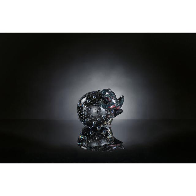 Merola Glass Sphere with Frog Sculpture Ivy Bronx Finish: Blue on Productcaster.