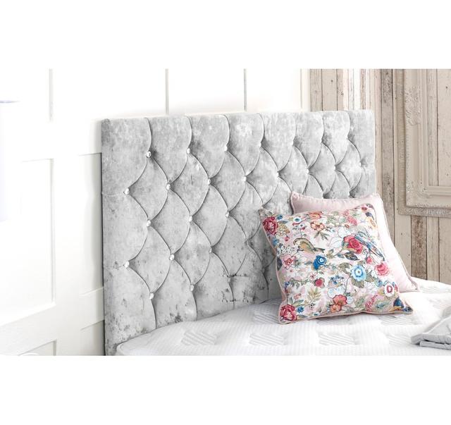 Womack Upholstered Headboard Rosdorf Park Size: Small Single (2'6), Colour: Silver on Productcaster.