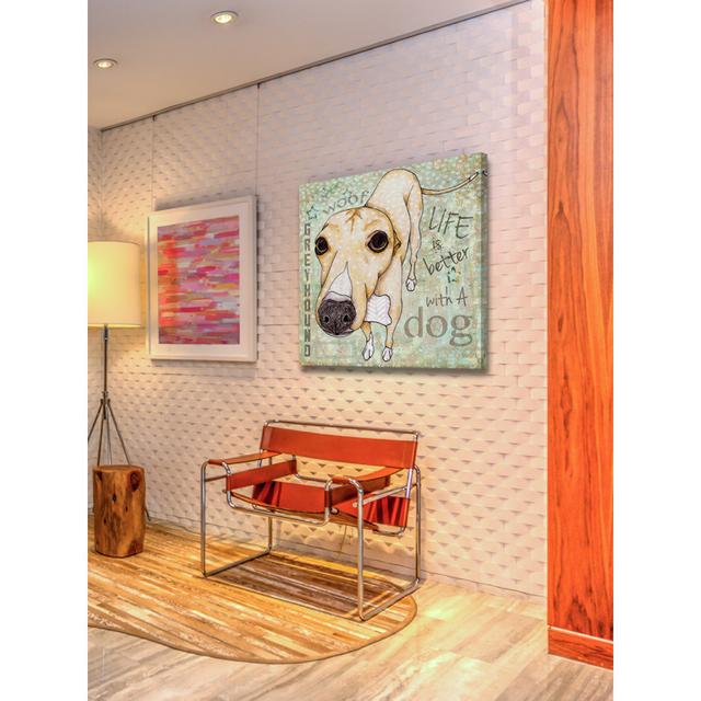 'Greyhound Pop II' by Stephanie Gerace Graphic Art Wrapped on Canvas East Urban Home Size: 122cm H x 122cm W x 3.81cm D on Productcaster.