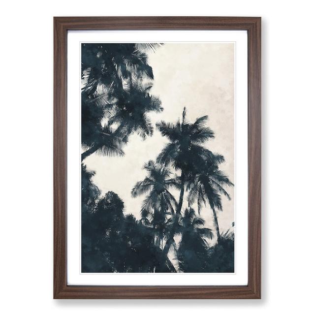 Palm Tree Fronds - Picture Frame Graphic Art East Urban Home Frame Option: Walnut Framed, Size: 36cm H x 27cm W x 2cm D on Productcaster.