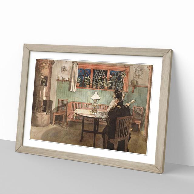 When the Children Have Gone to Bed by Carl Larsson - Picture Frame Painting East Urban Home Size: 36cm H x 48cm W x 2cm D, Frame Option: Oak on Productcaster.