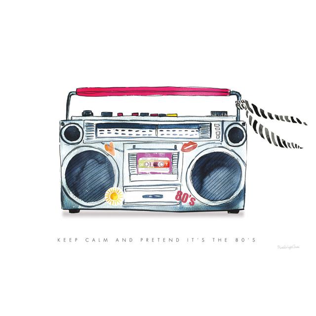 Boombox Love by Mercedes Lopez Charro - Wrapped Canvas Print Rosalind Wheeler Size: 30cm H x 46cm W on Productcaster.