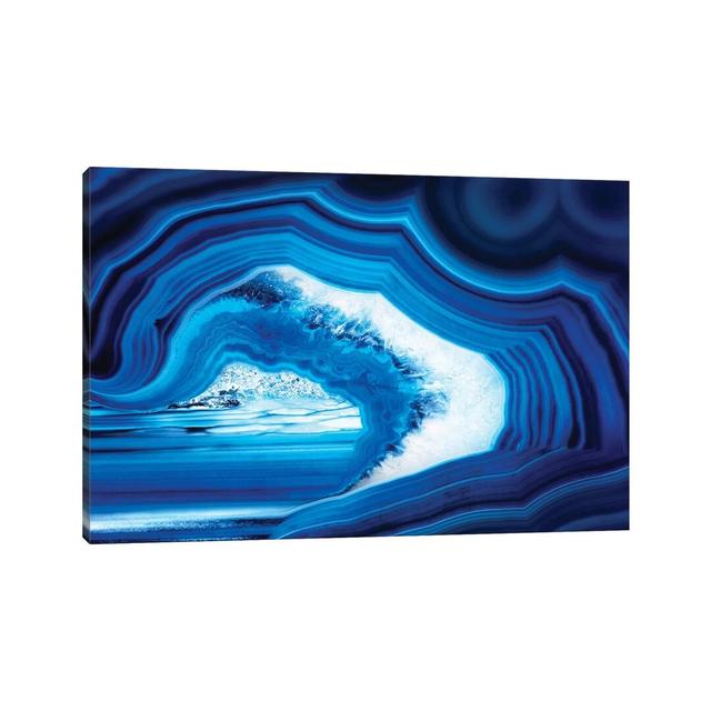 Slice of Blue Agate by Philippe Hugonnard - Wrapped Canvas Art Prints Metro Lane Size: 30.48cm H x 45.72cm W x 1.9cm D on Productcaster.