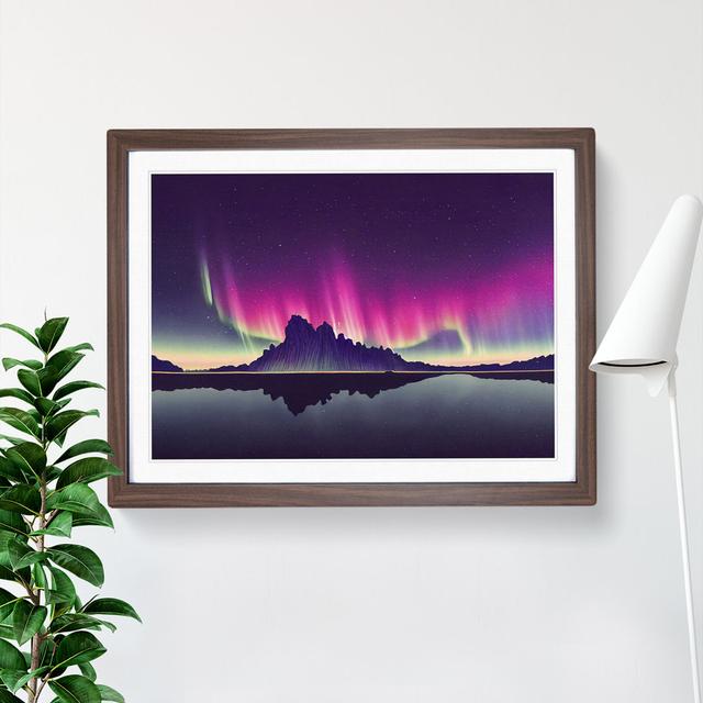 The Grand Northern Lights - Single Picture Frame Print Marlow Home Co. Format: Dark Brown, Size: 34cm H x 46cm W on Productcaster.